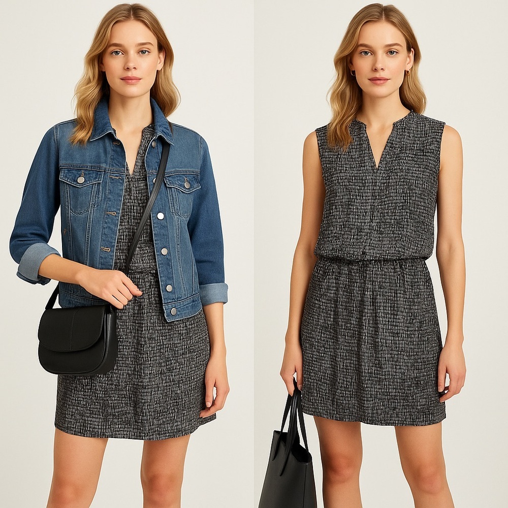 👗 Women's Sleeveless Layered Sheer Tunic Dress 🌟